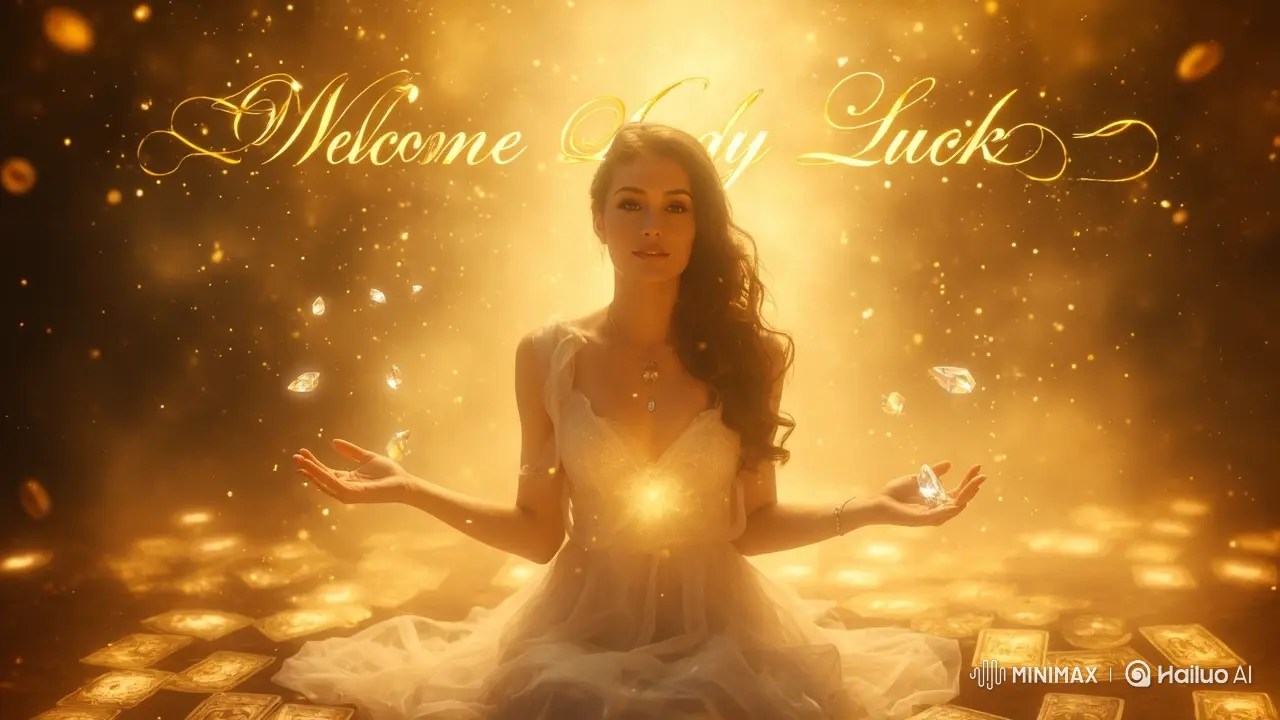 AI generated image of lady luck for queen of treasures