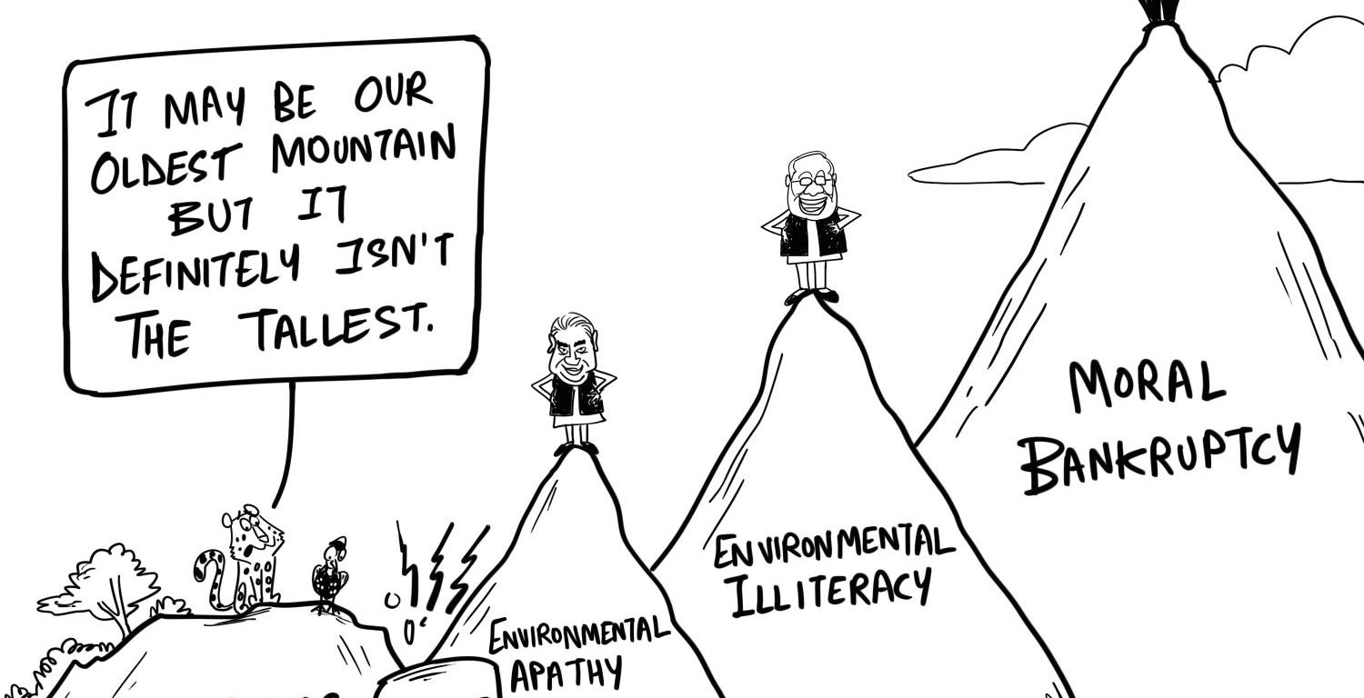 Defining the Aravallis, a cartoon by Rohan Chakravarty of Green Humour fame