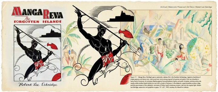 Manga Reva: The Forgotten Islands, an illustrated book by Robert Lee Eskridge, a rare travel memoir