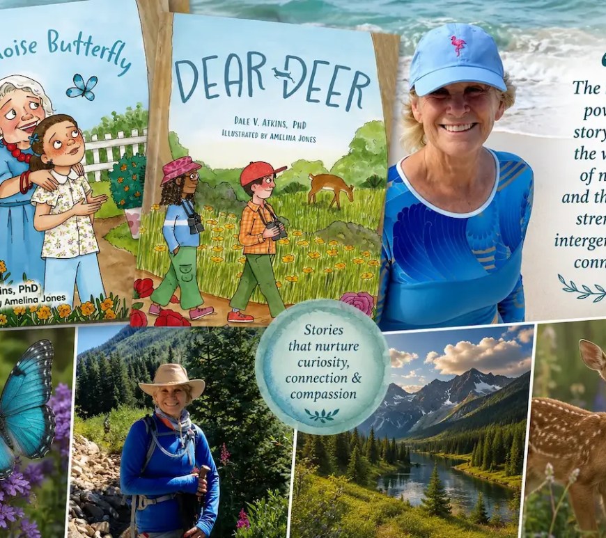 Interview of US-based Dr Dale Atkins on her illustrated books and Nature, hero image for queen of treasures